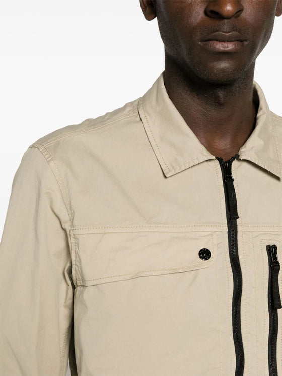 Stone Island - Shirtjack met rits metCompass-patch