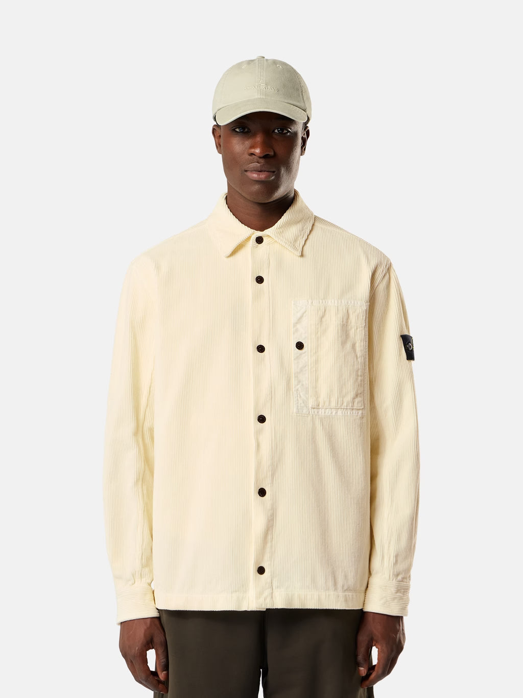 STONE ISLAND - COMFORT-FIT SNAP-FRONT OVERSHIRT WITH CHEST POCKET