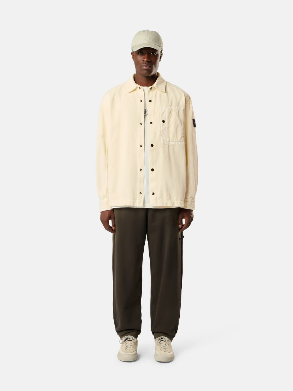 STONE ISLAND - COMFORT-FIT SNAP-FRONT OVERSHIRT WITH CHEST POCKET