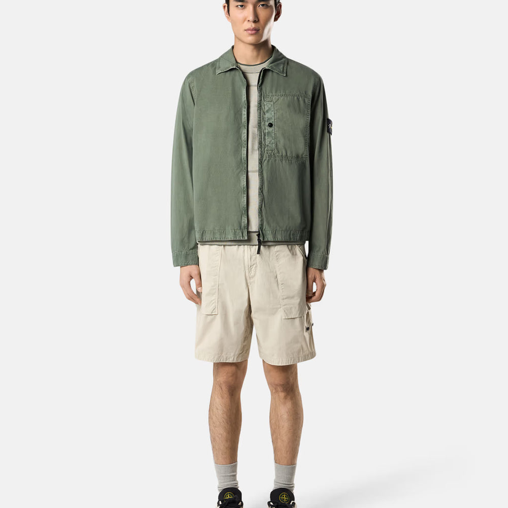 STONE ISLAND - BRUSHED ORGANIC COTTON CANVAS 'OLD' EFFECT