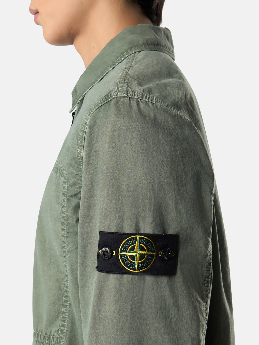 STONE ISLAND - BRUSHED ORGANIC COTTON CANVAS 'OLD' EFFECT