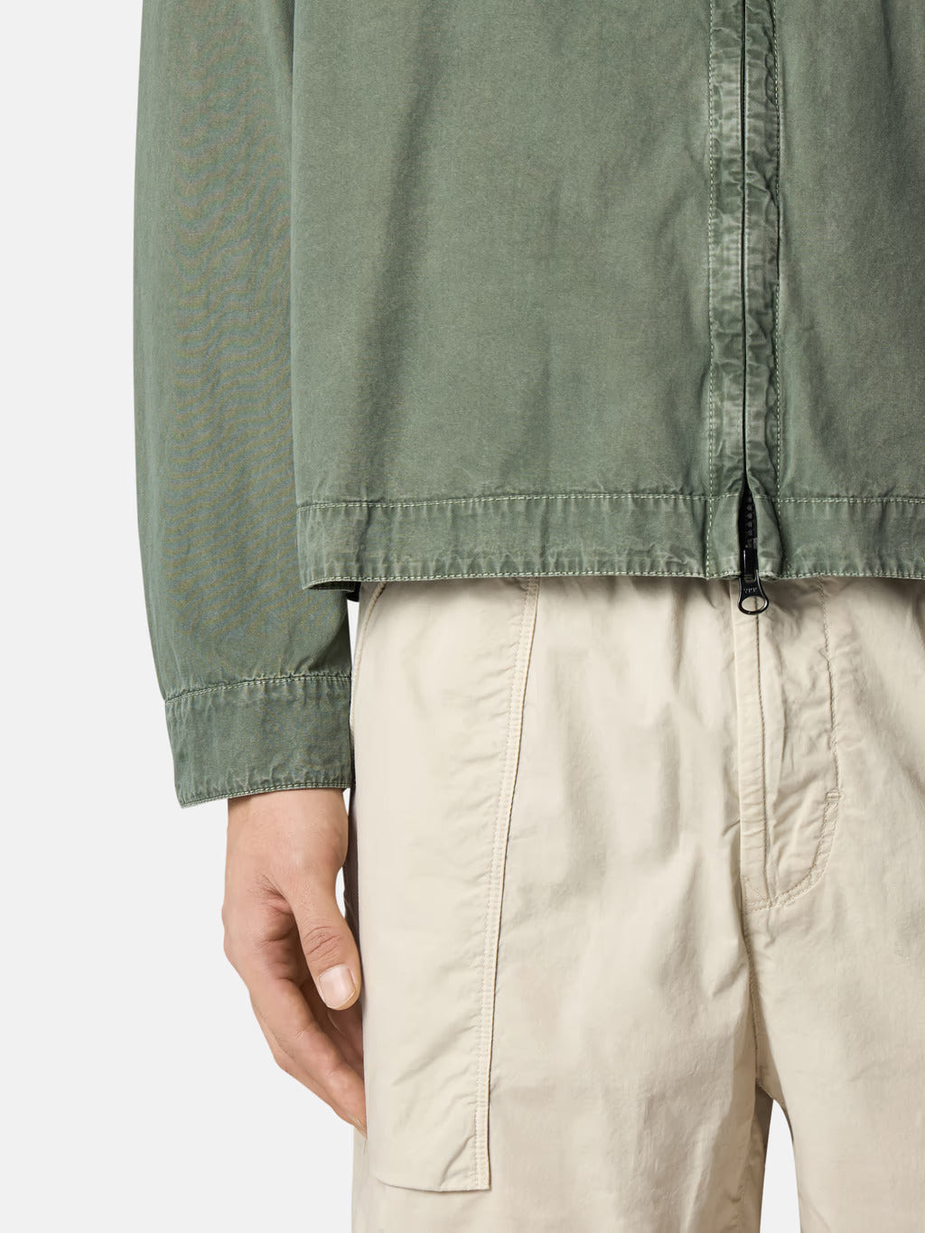 STONE ISLAND - BRUSHED ORGANIC COTTON CANVAS 'OLD' EFFECT