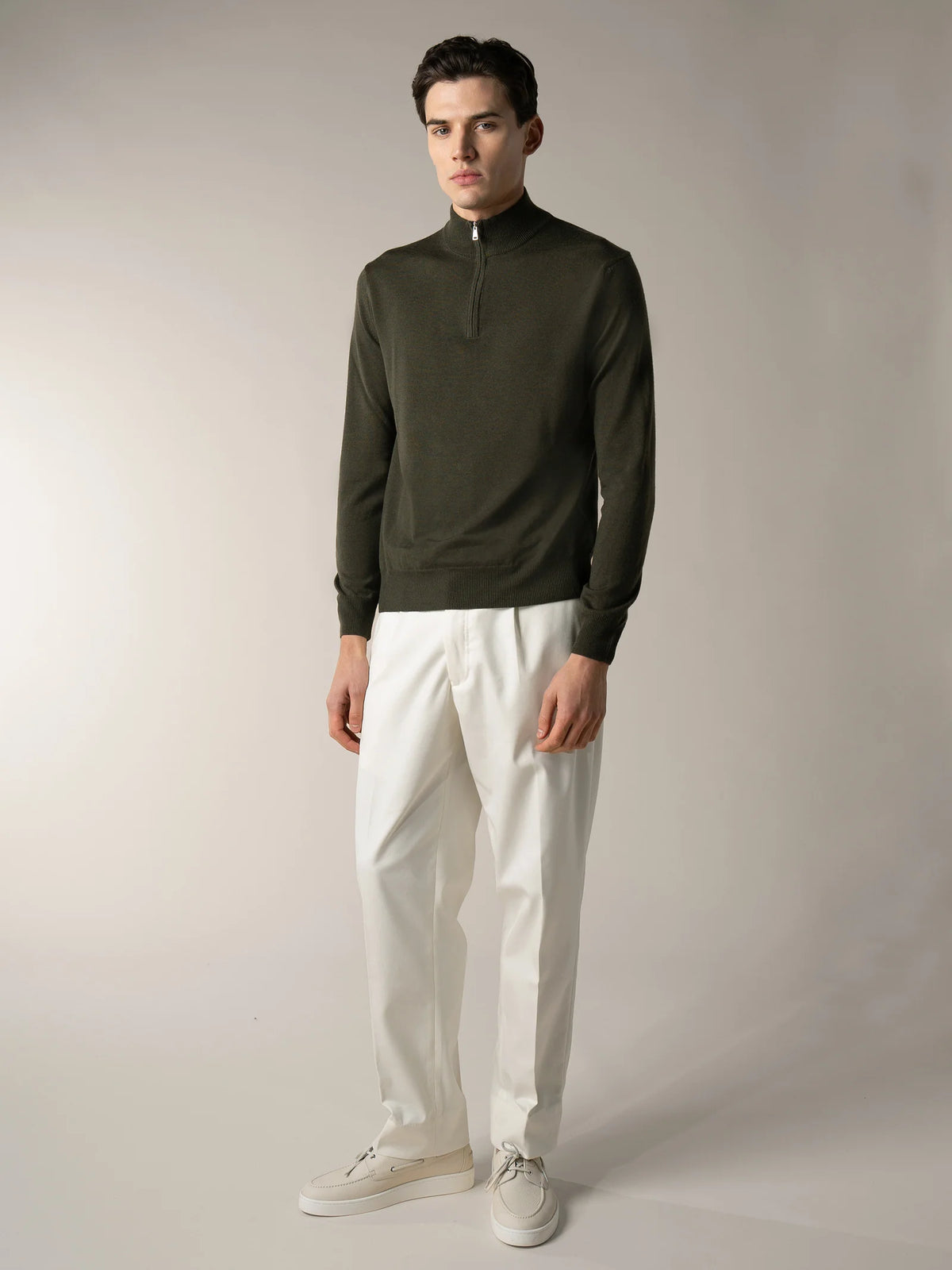 AURÉLIEN - EXTRAFINE MERINO ZIPPER SWEATER