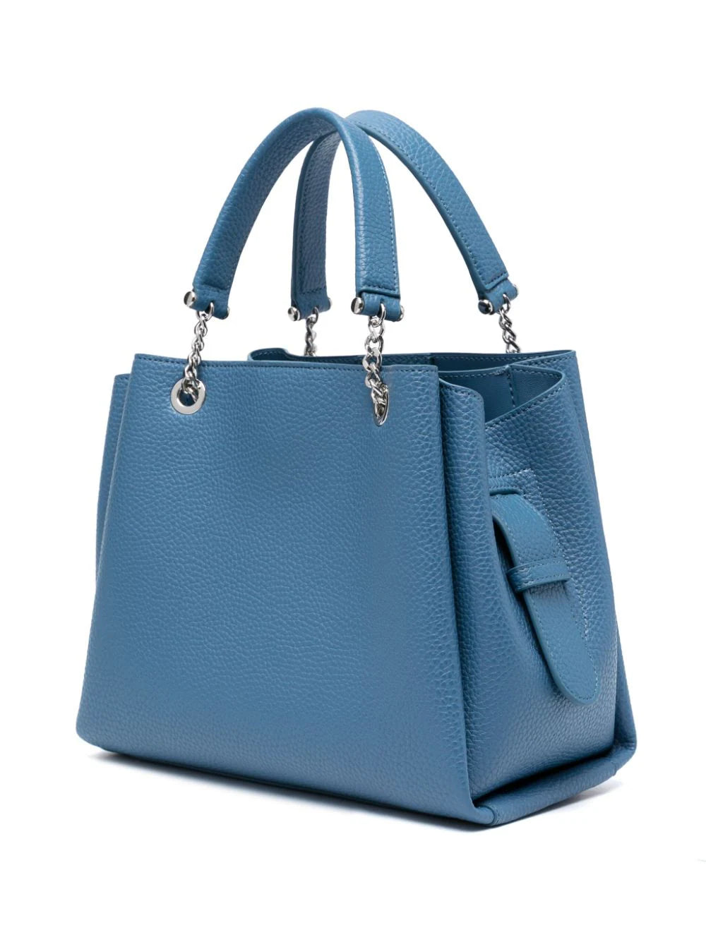 Emporio Armani - Palmellato leren shopper tas met adelaar bedel