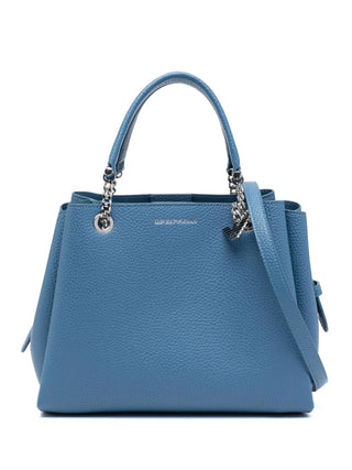 Emporio Armani - Palmellato leren shopper tas met adelaar bedel