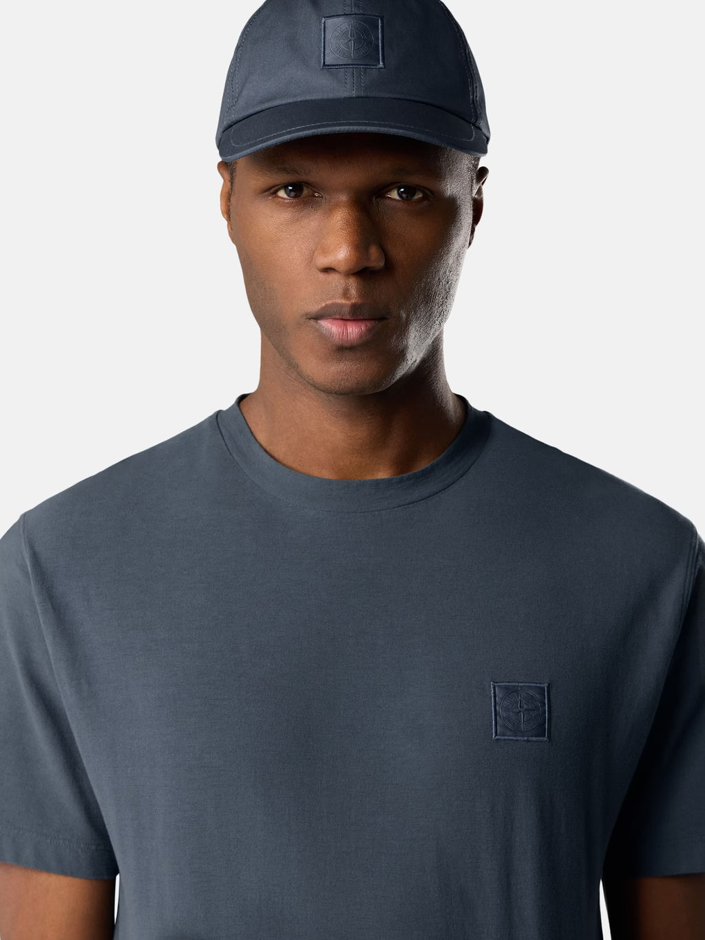STONE ISLAND - SLIM-FIT T-SHIRT WITH TONAL COMPASS PATCH