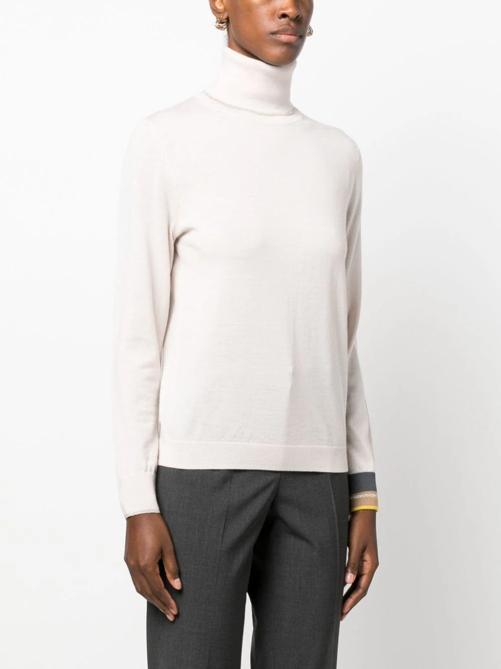 PS Paul Smith Striped Cuff Roll Neck Jumper