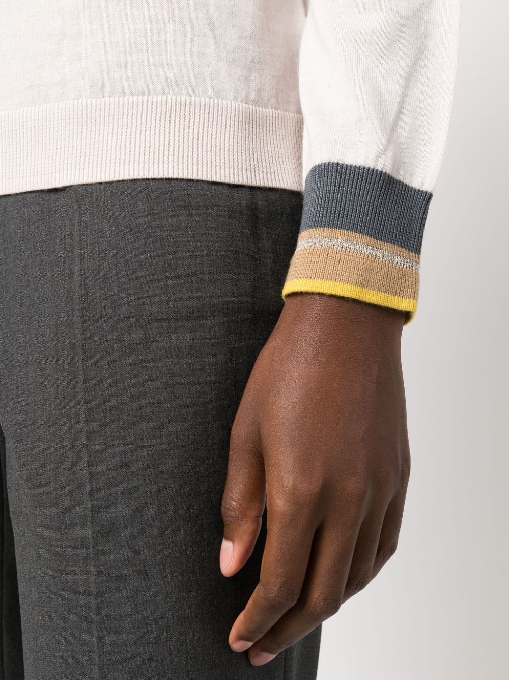 PS Paul Smith Striped Cuff Roll Neck Jumper