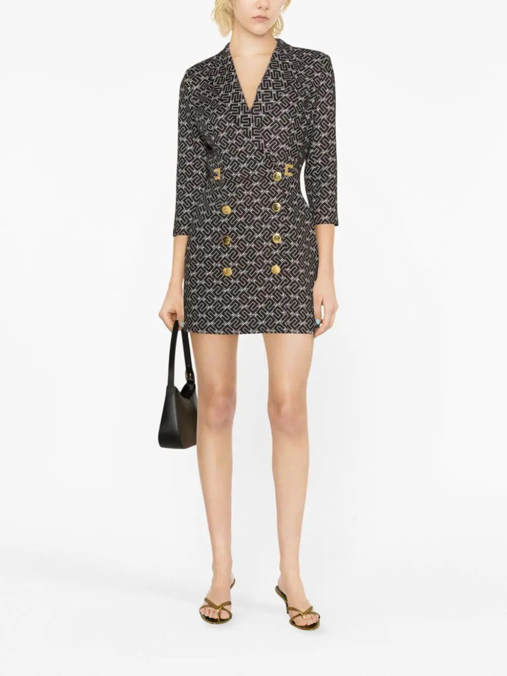 Elisabetta Franchi Mini-jurk met dubbele rij knopen