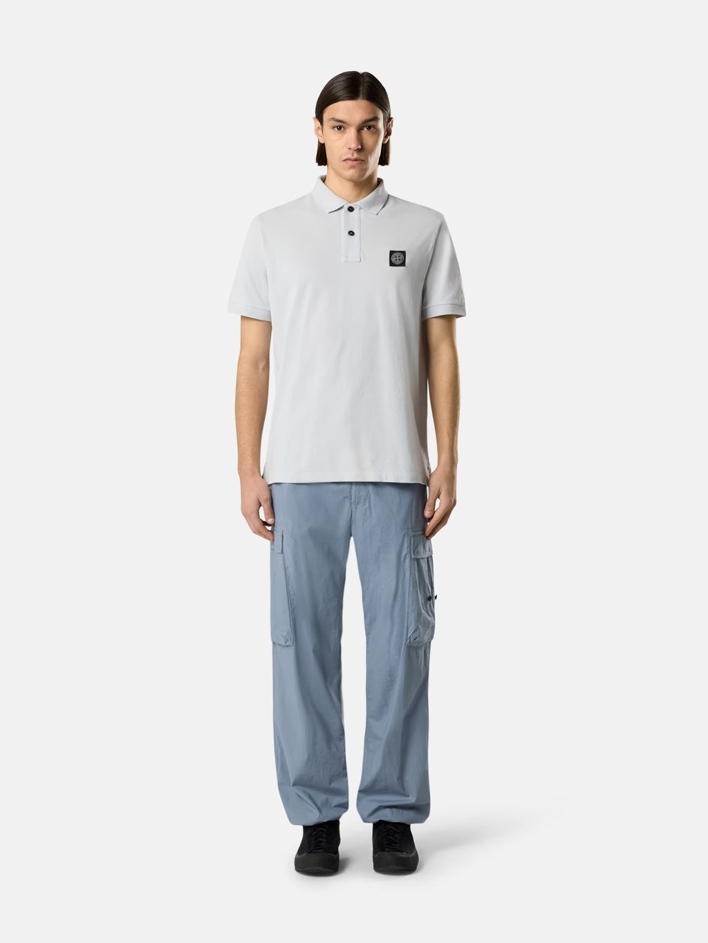 STONE ISLAND - SLIMFIT POLO MET KORTE MOUWEN EN COMPASSEMLEEM