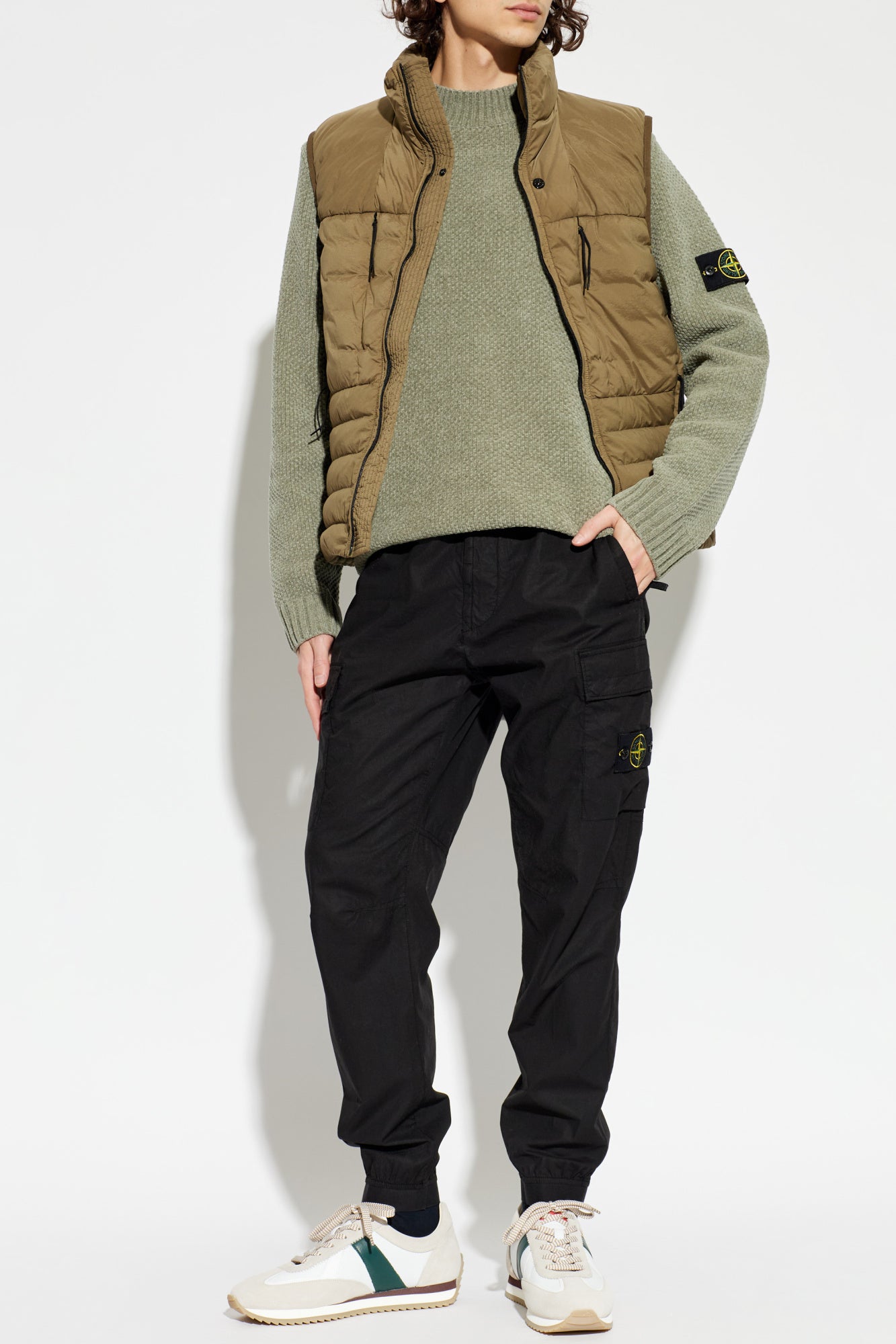 STONE ISLAND - GEWATTEERD VEST MET ANTI-DROP-BEHANDELING