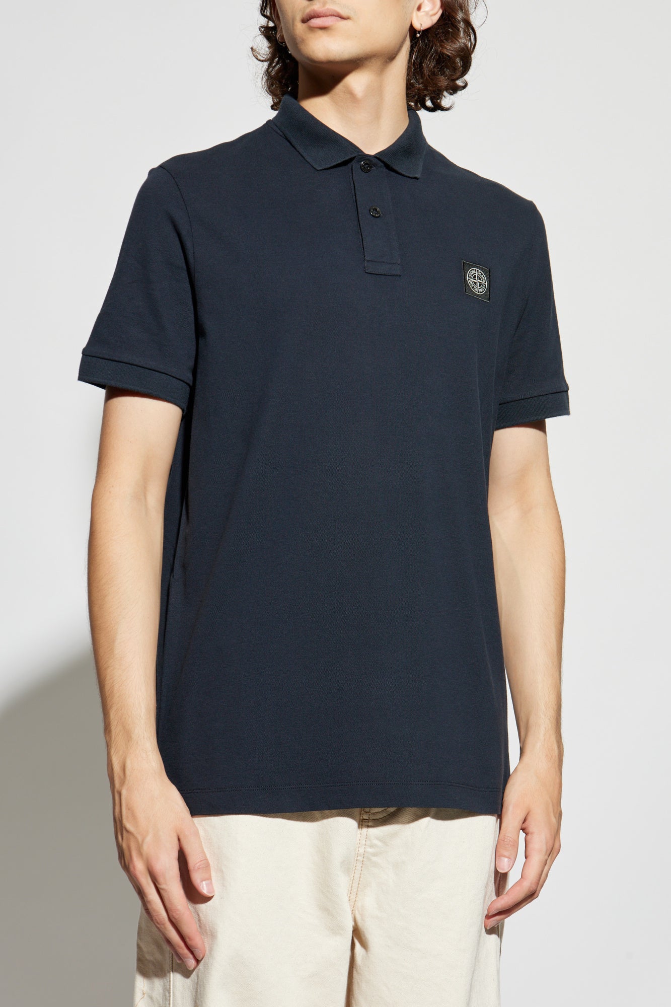 STONE ISLAND - SLIM-FIT SHORT-SLEEVE POLO SHIRT WITH STRIPED DETAILS