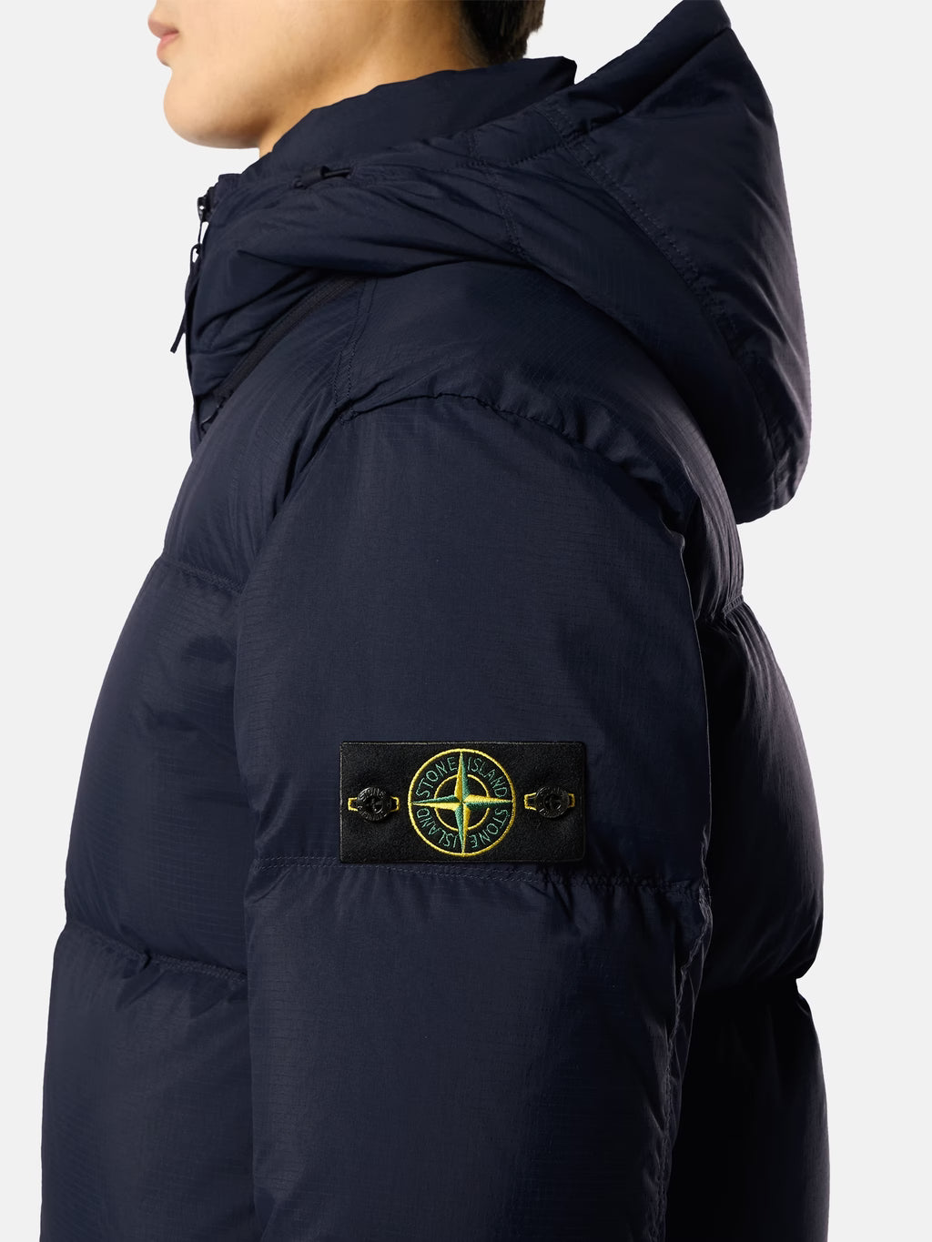 STONE ISLAND - TEAR-RESISTANT DOWN JACKET WITH DETACHABLE HOOD