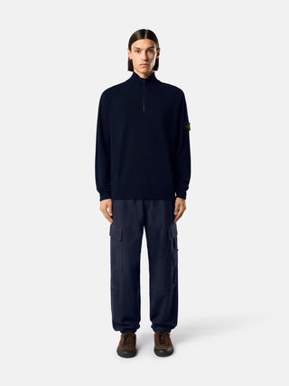 STONE ISLAND - REGULAR-FIT HALF-ZIP JUMPER WITH RAGLAN SLEEVES