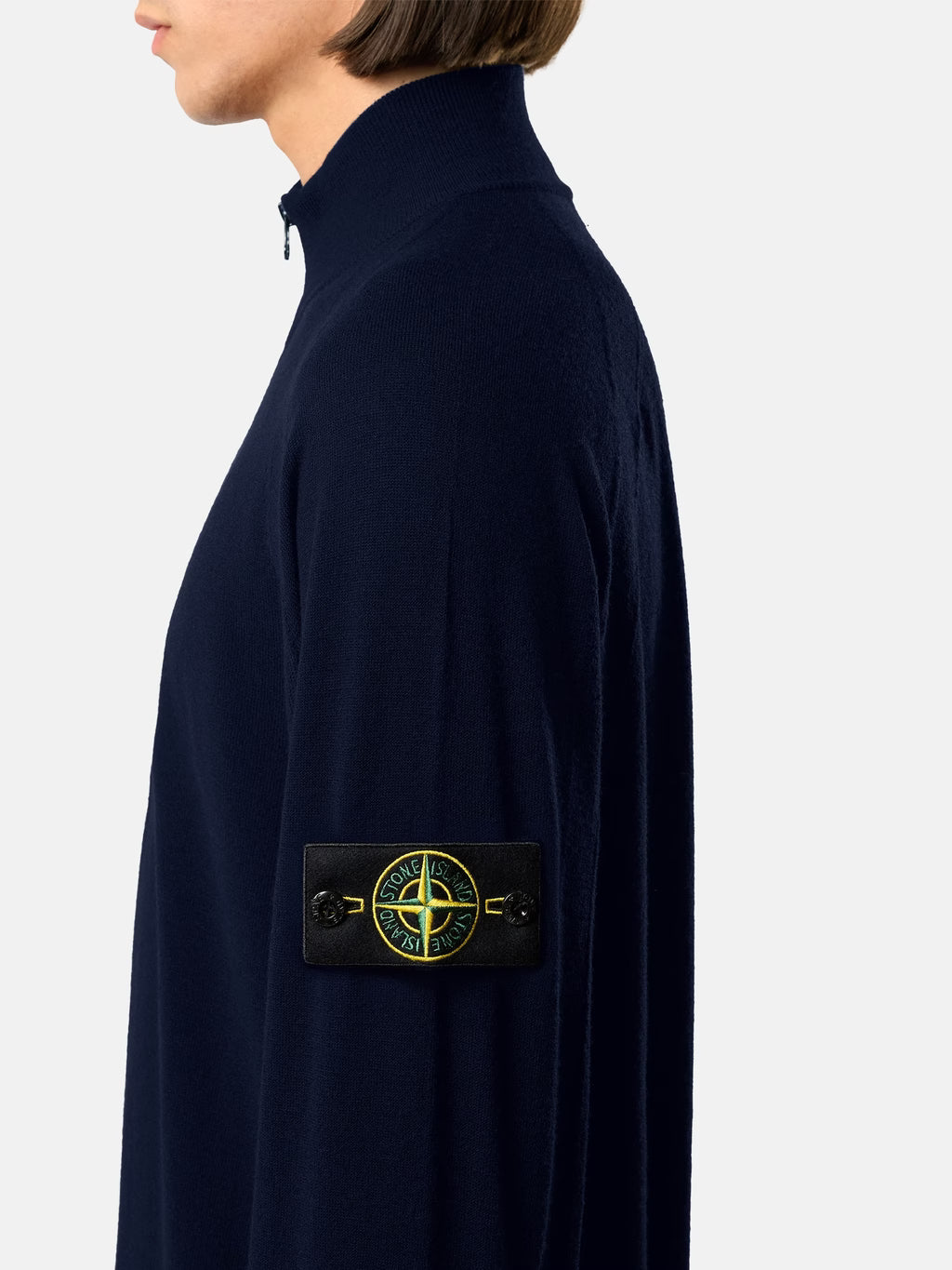 STONE ISLAND - REGULAR-FIT HALF-ZIP JUMPER WITH RAGLAN SLEEVES