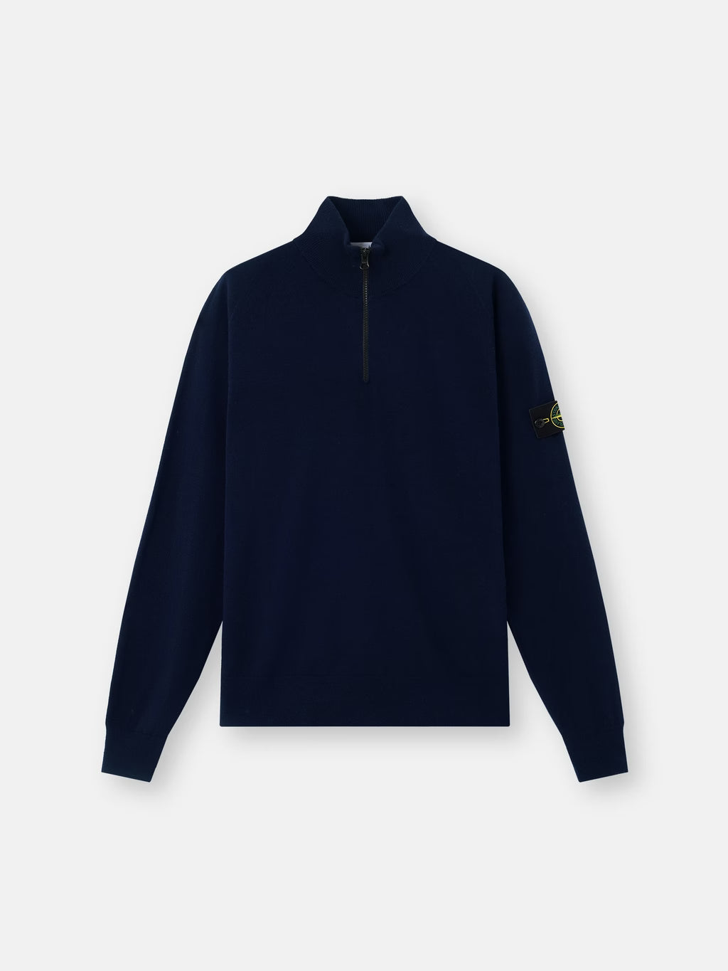 STONE ISLAND - REGULAR-FIT HALF-ZIP JUMPER WITH RAGLAN SLEEVES