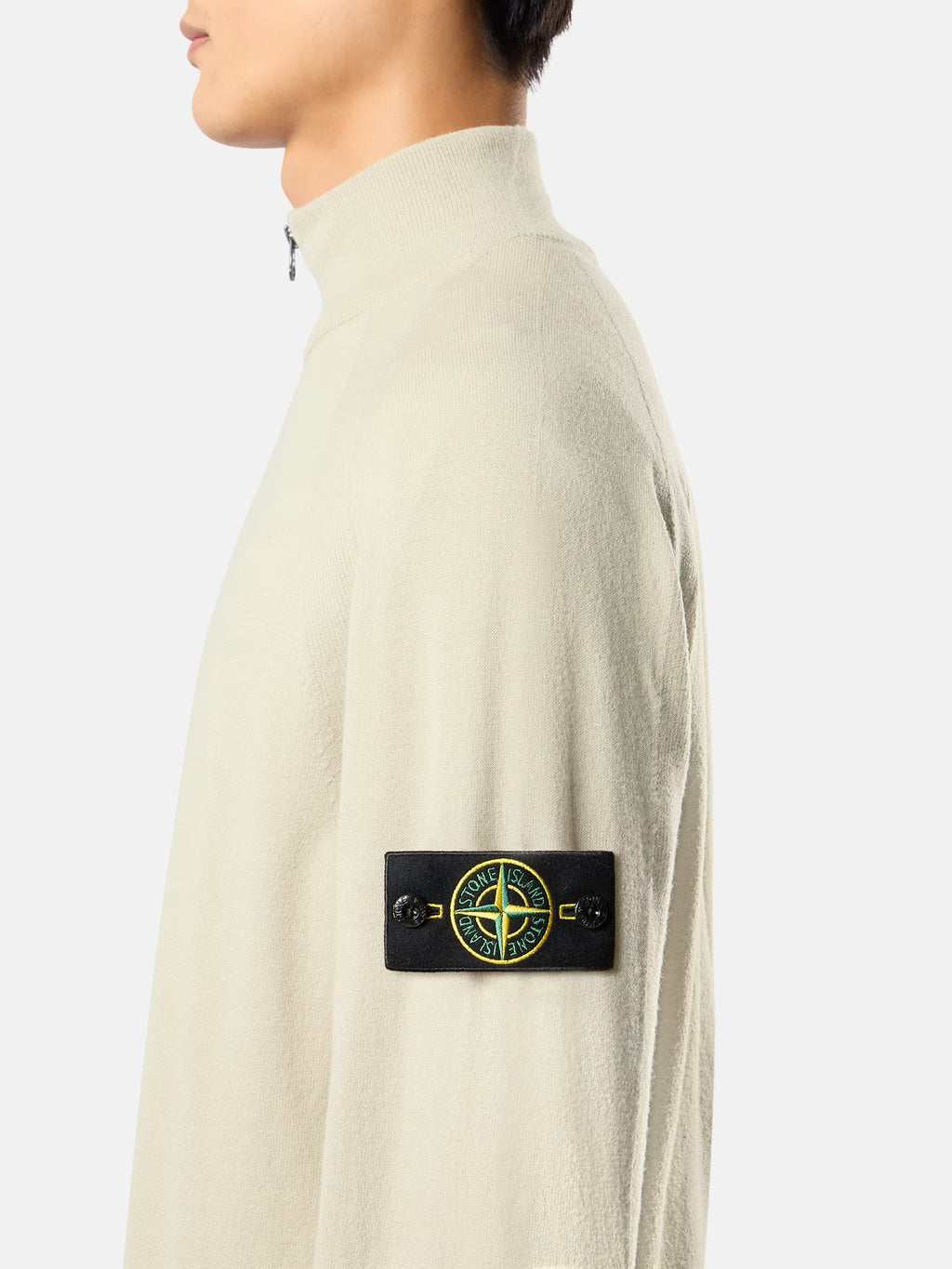 STONE ISLAND - REGULAR-FIT HALF-ZIP JUMPER WITH RAGLAN SLEEVES