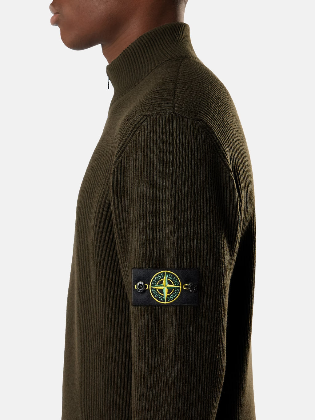 STONE ISLAND - LOOSE-FIT ZIP-UP JUMPER WITH RIBBED TRIMS