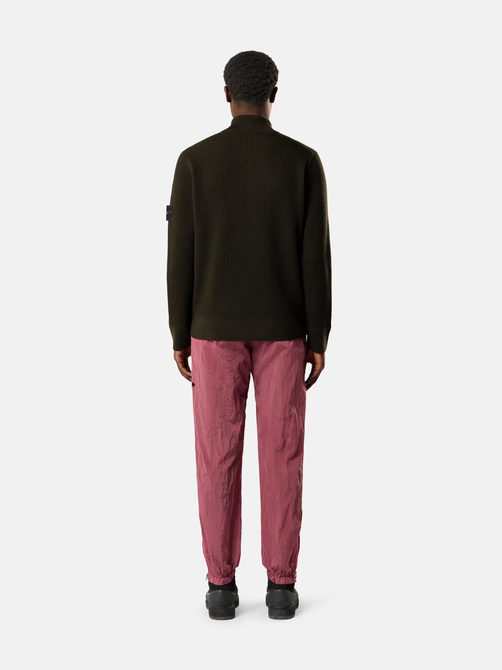 STONE ISLAND - LOOSE-FIT ZIP-UP JUMPER WITH RIBBED TRIMS