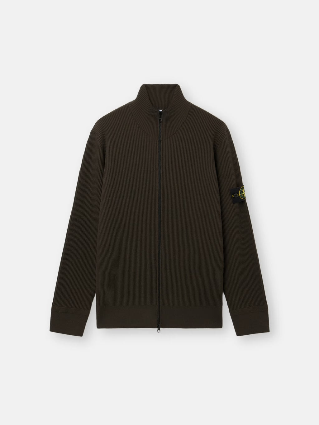 STONE ISLAND - LOOSE-FIT ZIP-UP JUMPER WITH RIBBED TRIMS