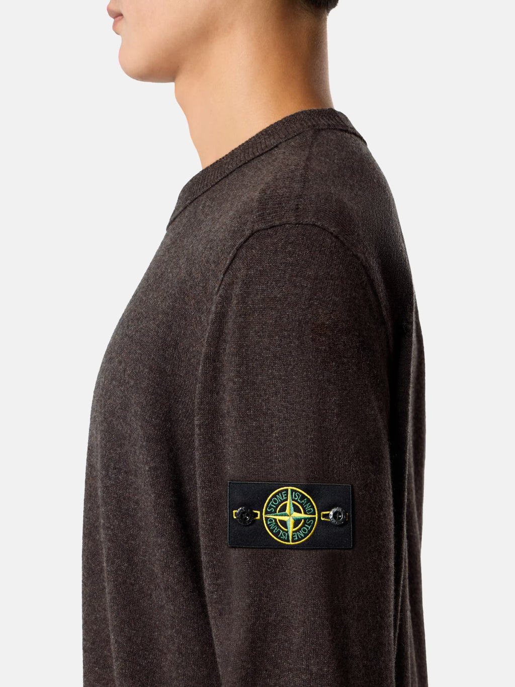 STONE ISLAND - LOOSE-FIT CREWNECK JUMPER WITH RIBBED TRIMS