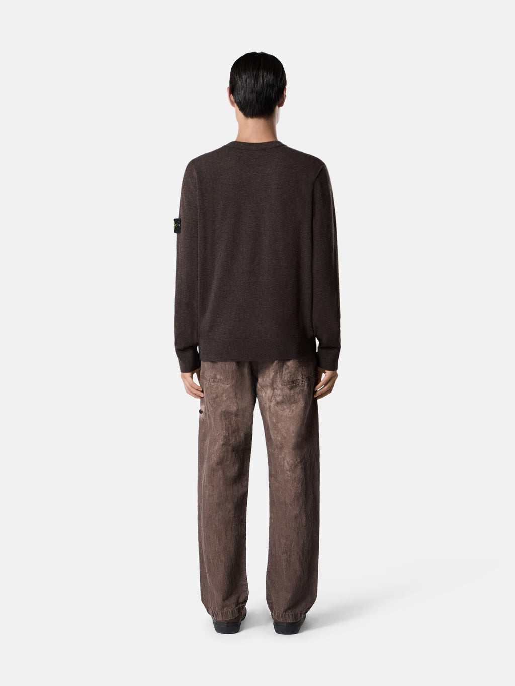 STONE ISLAND - LOOSE-FIT CREWNECK JUMPER WITH RIBBED TRIMS
