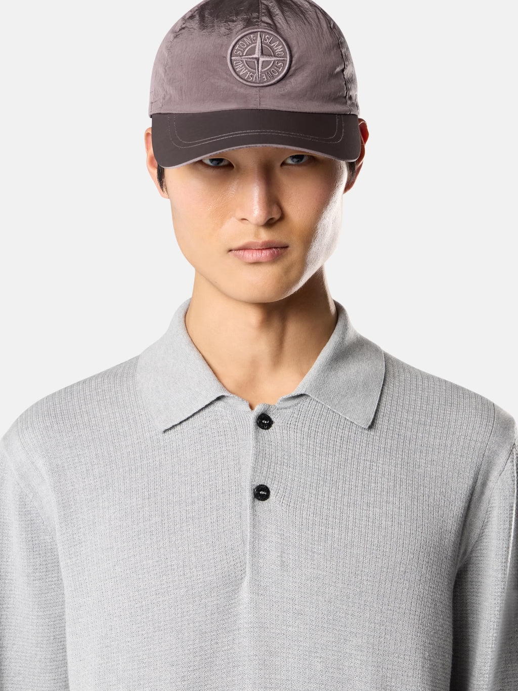 STONE ISLAND - LOSVALLENDE POLO MET LANGE MOUWEN EN GERIBBELDE ACCENTEN