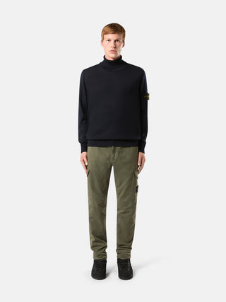 STONE ISLAND - TURTLENECK JUMPER WITH RIBBED TRIMS