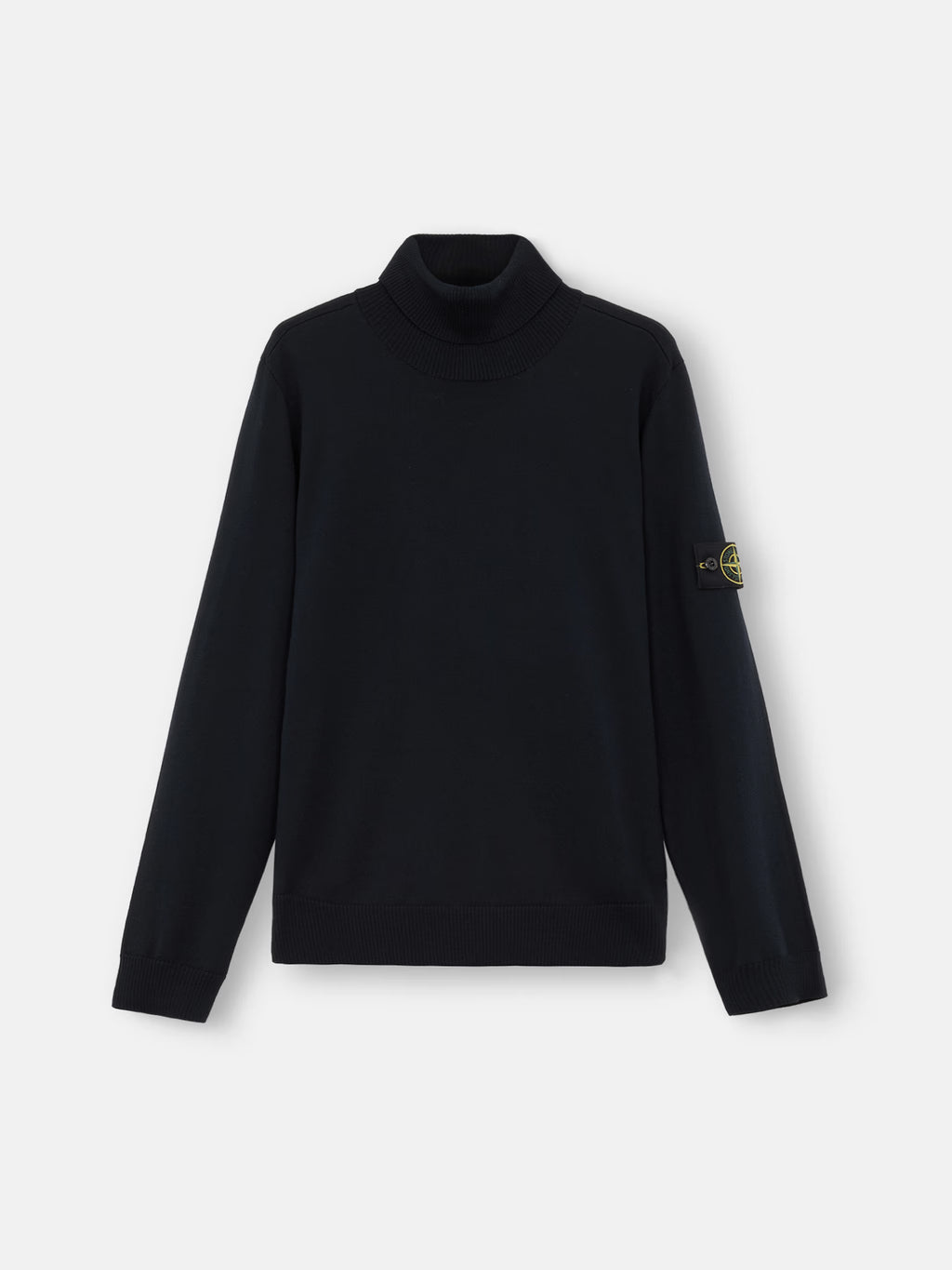 STONE ISLAND - TURTLENECK JUMPER WITH RIBBED TRIMS