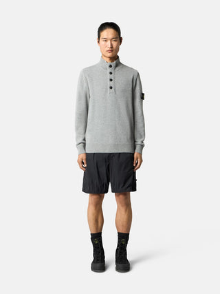 STONE ISLAND - REGULAR-FIT HALF-ZIP JUMPER WITH BUTTON PLACKET