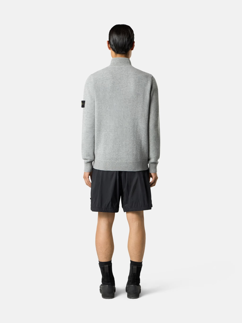 STONE ISLAND - REGULAR-FIT HALF-ZIP JUMPER WITH BUTTON PLACKET