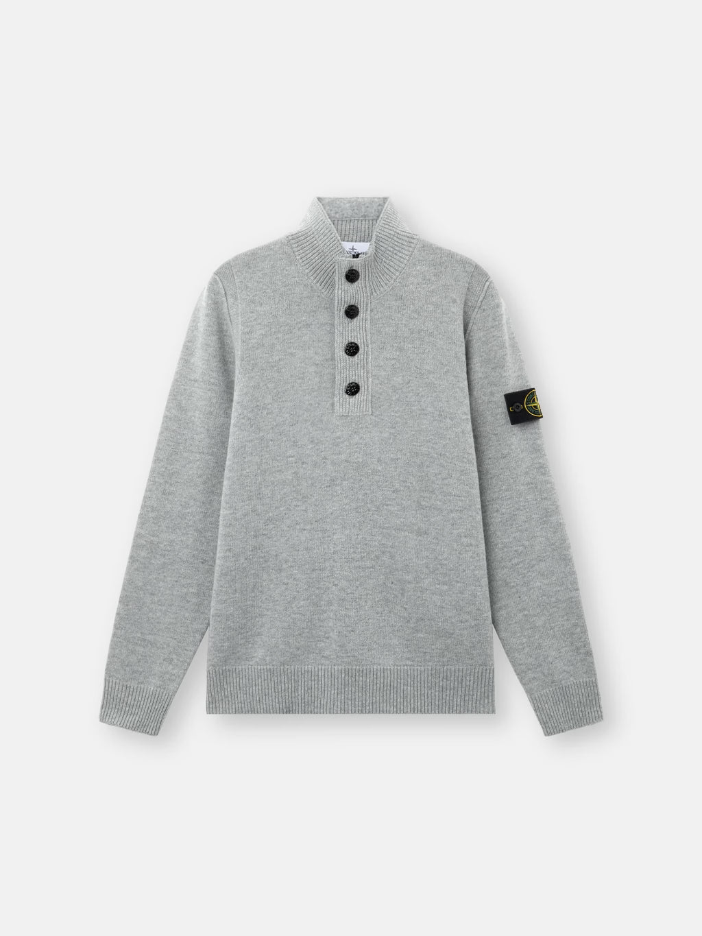 STONE ISLAND - REGULAR-FIT HALF-ZIP JUMPER WITH BUTTON PLACKET