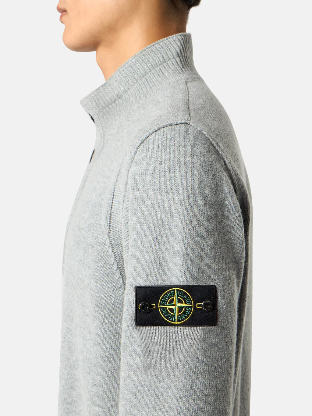 STONE ISLAND - REGULAR-FIT HALF-ZIP JUMPER WITH BUTTON PLACKET