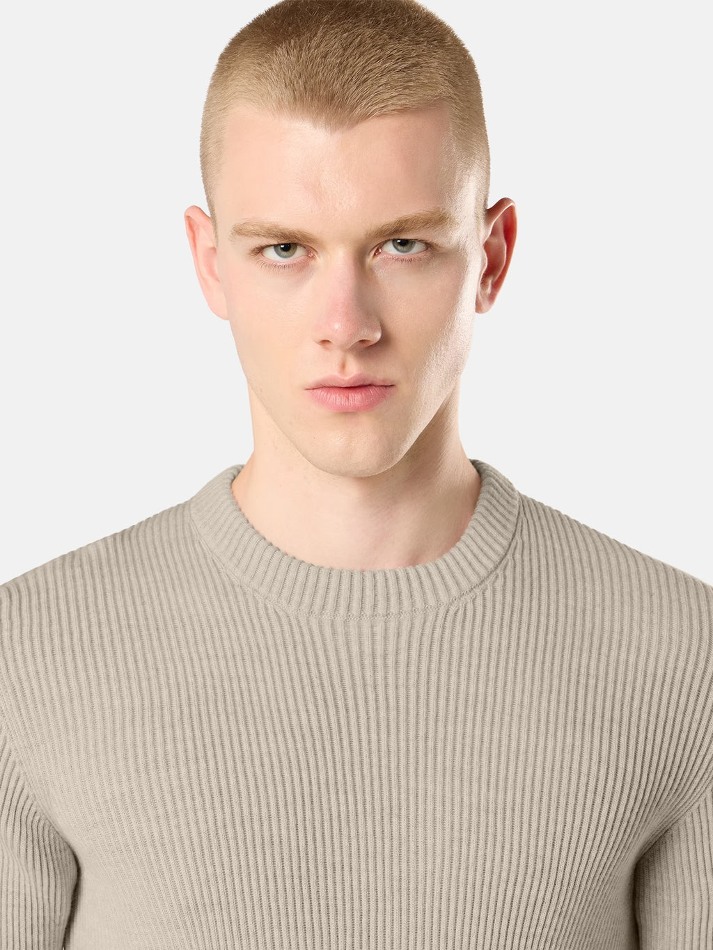 STONE ISLAND - REGULAR-FIT CREWNECK JUMPER WITH FINE-RIBBED TRIMS