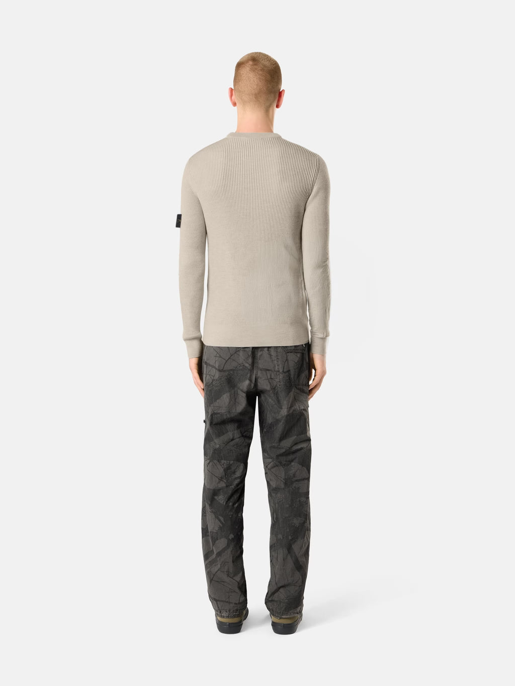 STONE ISLAND - REGULAR-FIT CREWNECK JUMPER WITH FINE-RIBBED TRIMS