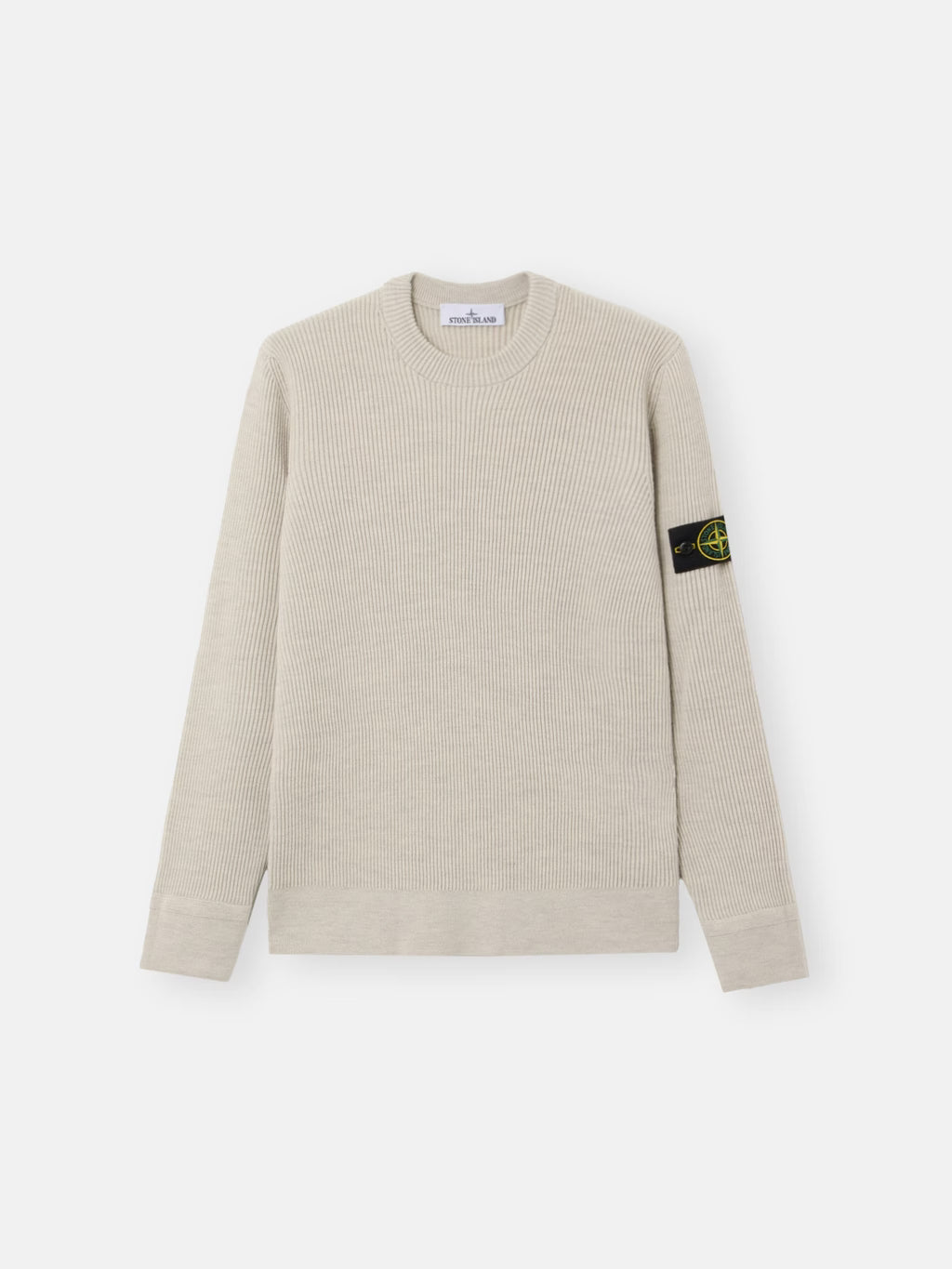 STONE ISLAND - REGULAR-FIT CREWNECK JUMPER WITH FINE-RIBBED TRIMS