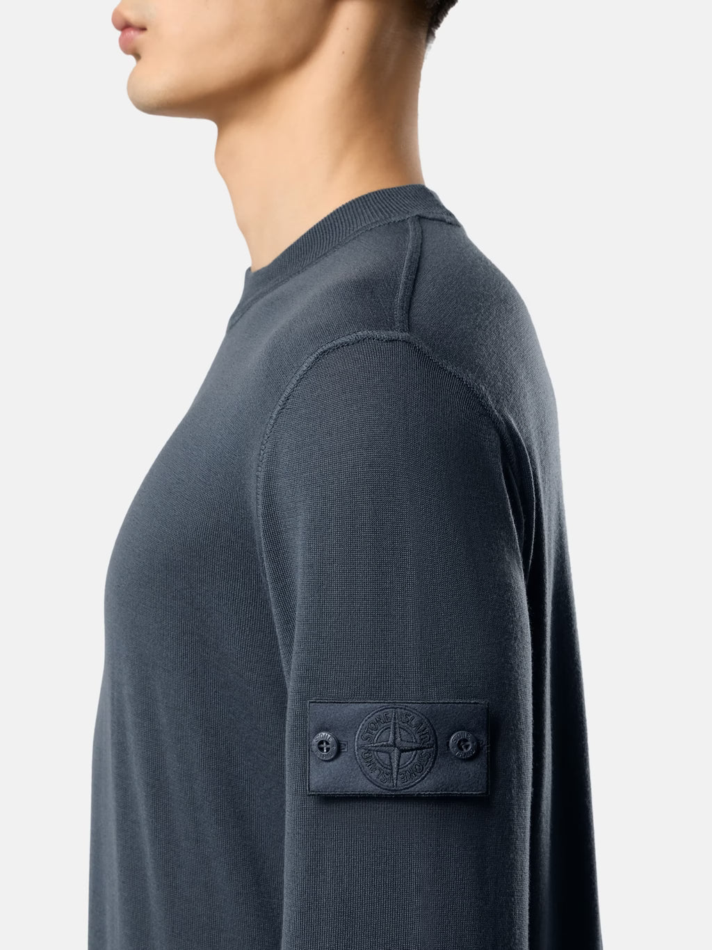 STONE ISLAND - REGULAR-FIT CREWNECK JUMPER WITH RIBBED TRIMS
