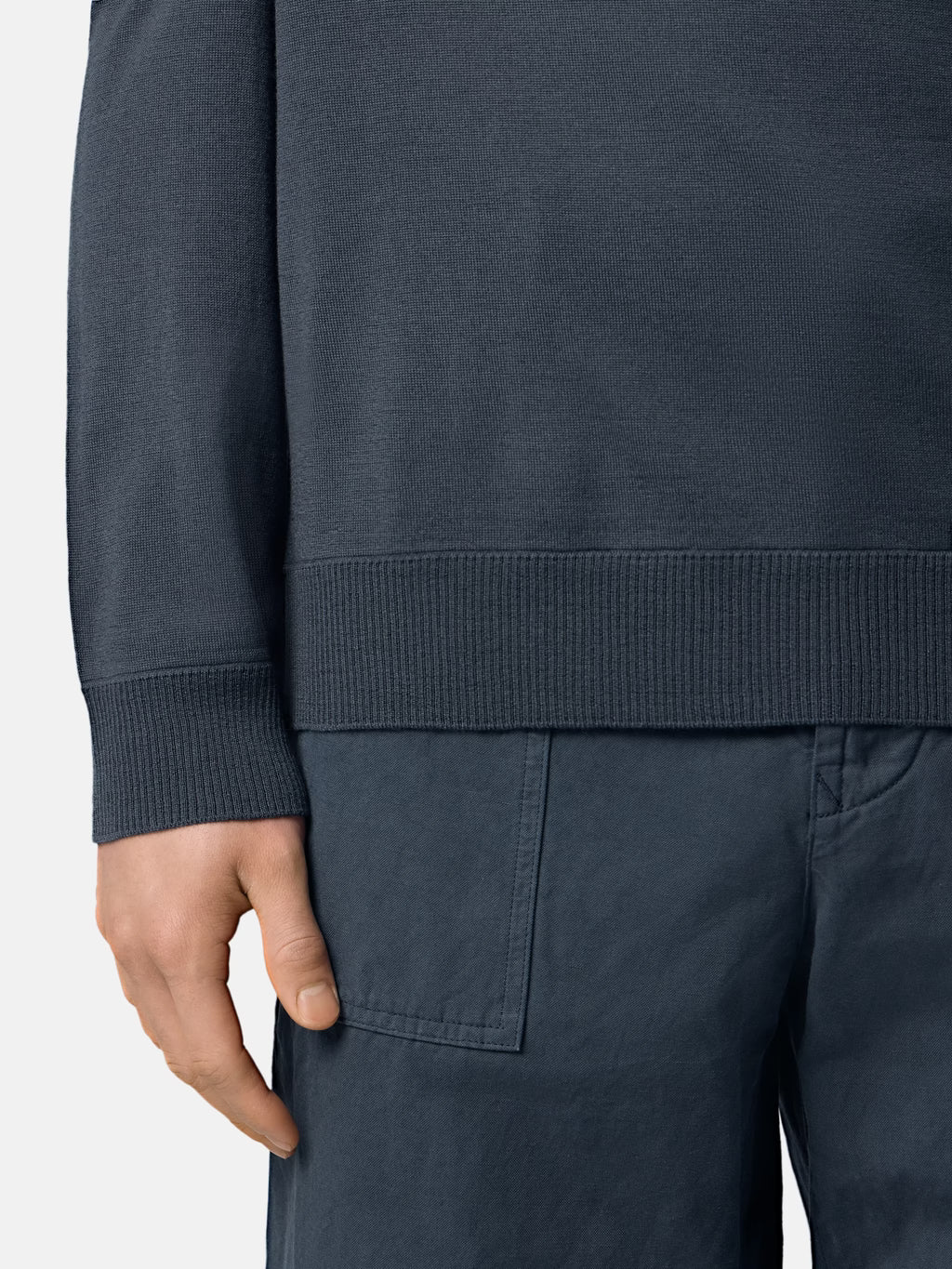 STONE ISLAND - REGULAR-FIT CREWNECK JUMPER WITH RIBBED TRIMS