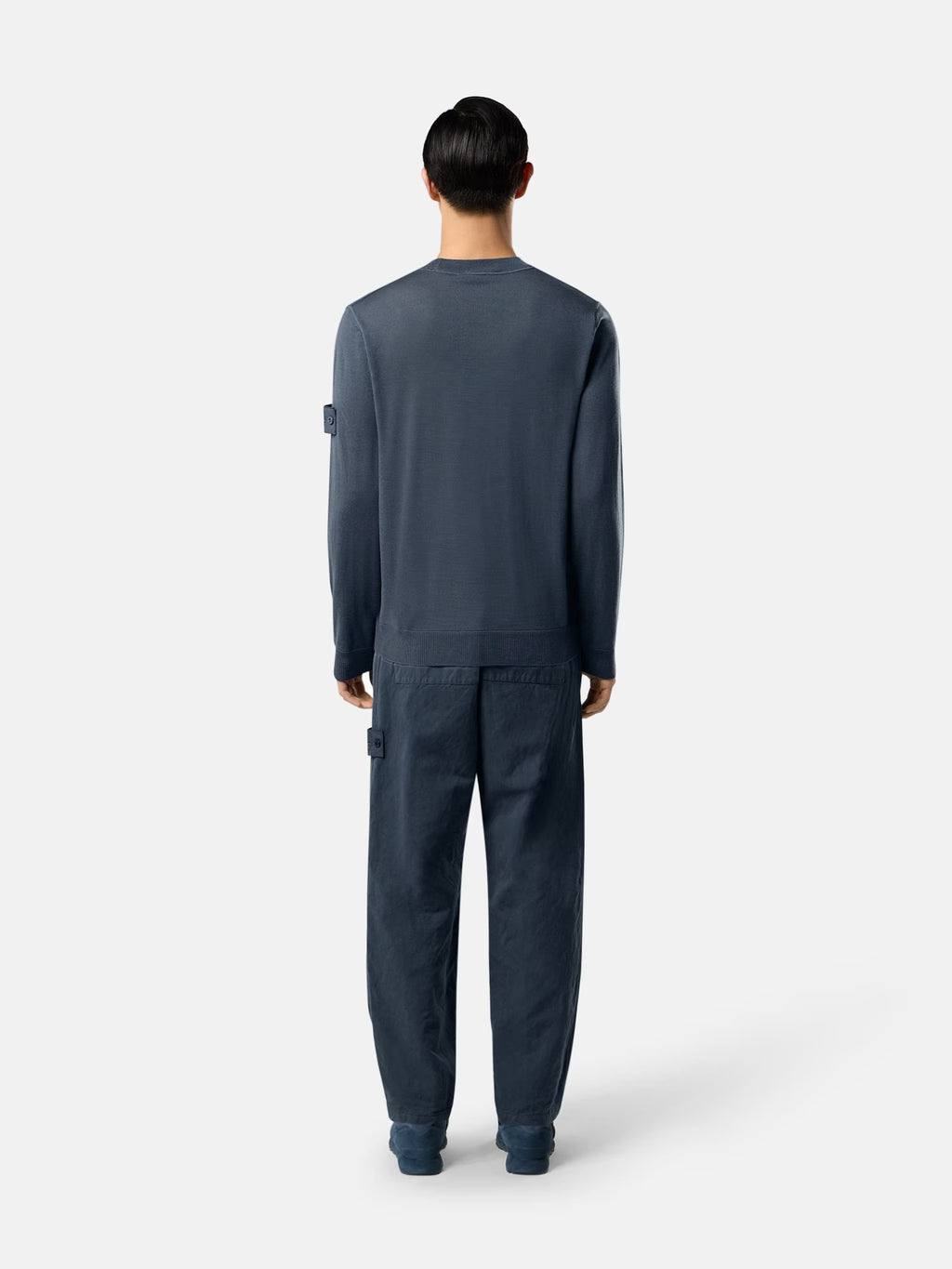STONE ISLAND - REGULAR-FIT CREWNECK JUMPER WITH RIBBED TRIMS