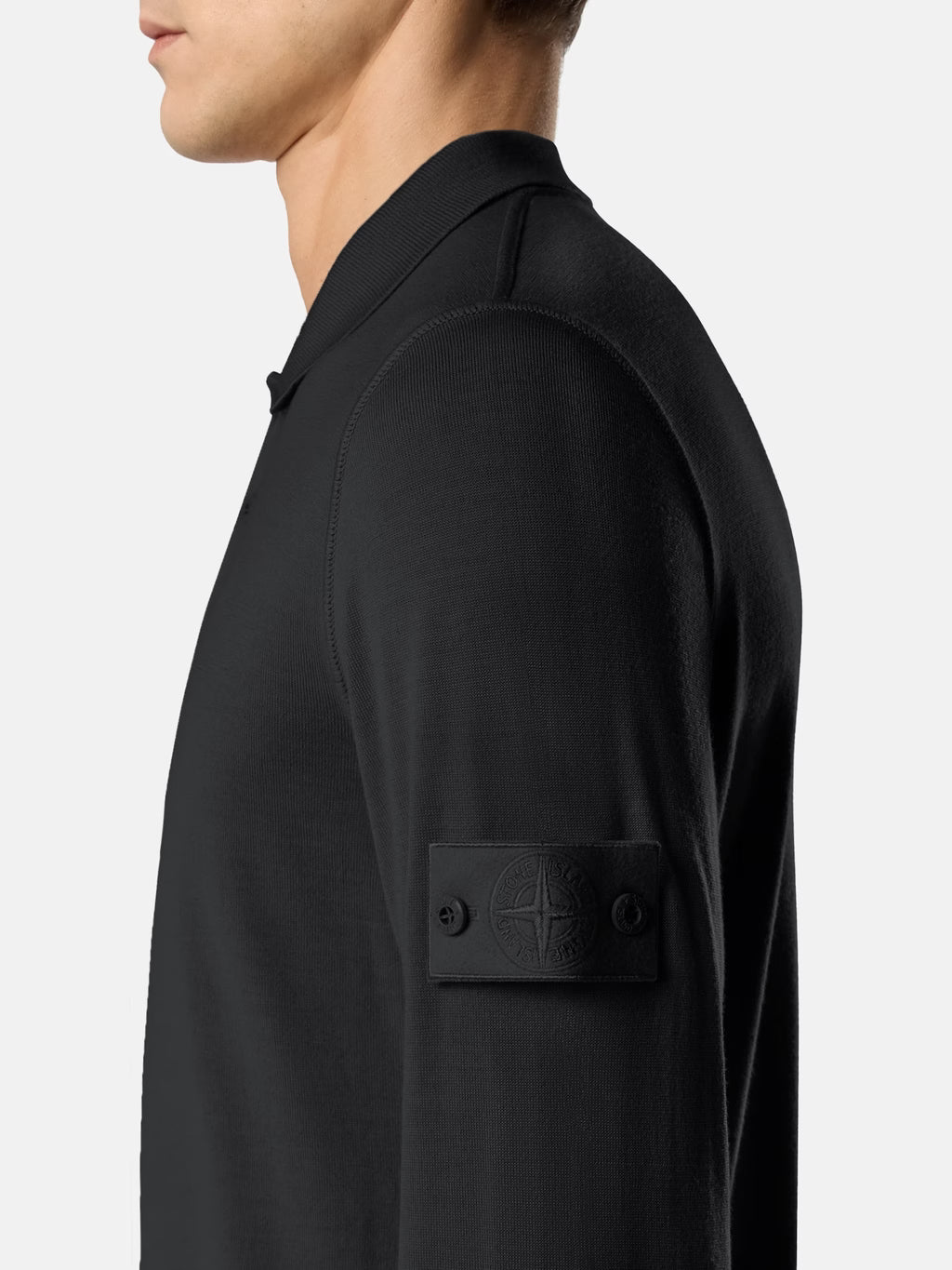 STONE ISLAND - REGULAR-FIT LONG-SLEEVE POLO WITH RIBBED TRIMS