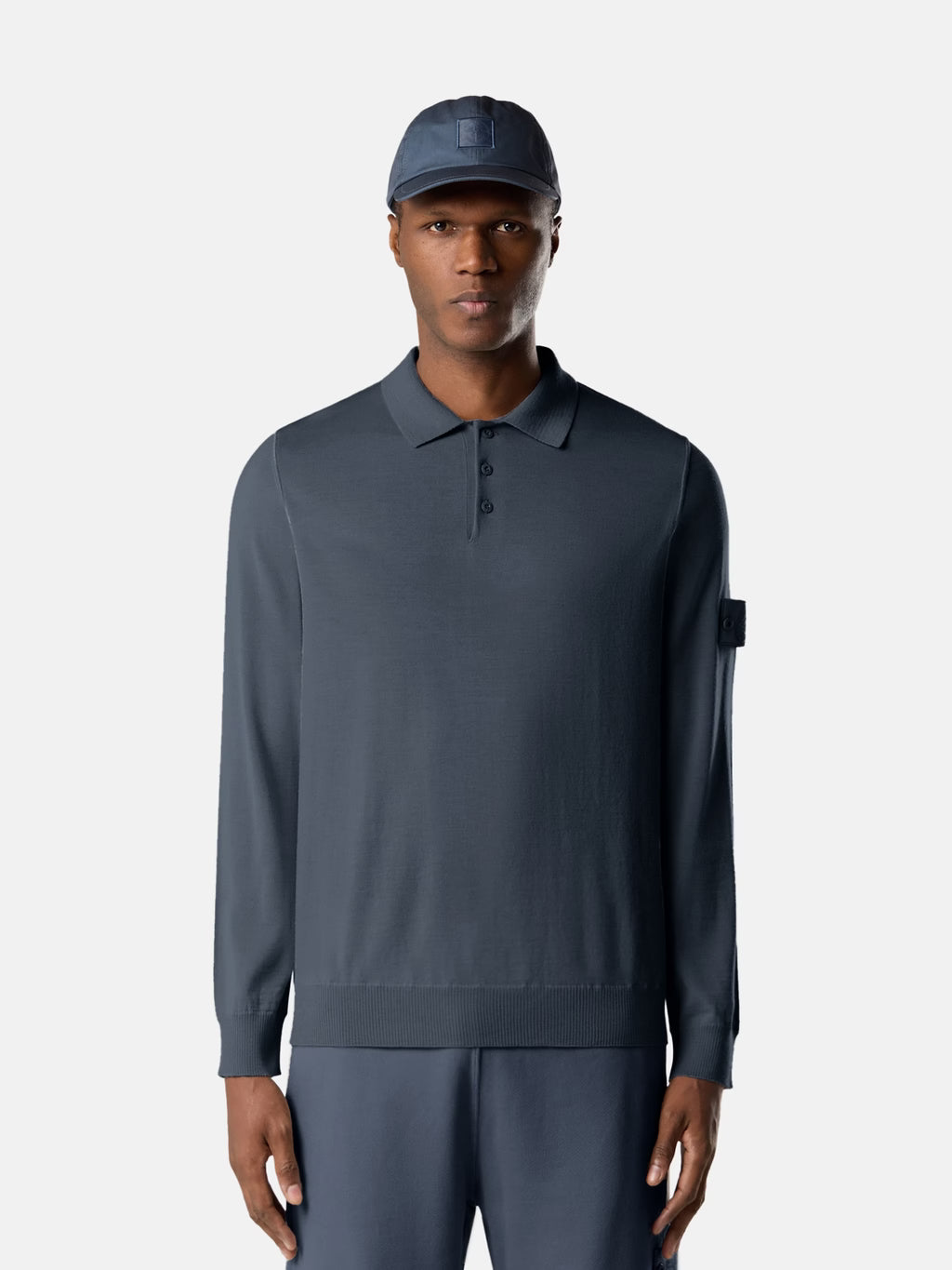 STONE ISLAND - REGULAR-FIT LONG-SLEEVE POLO WITH RIBBED TRIMS