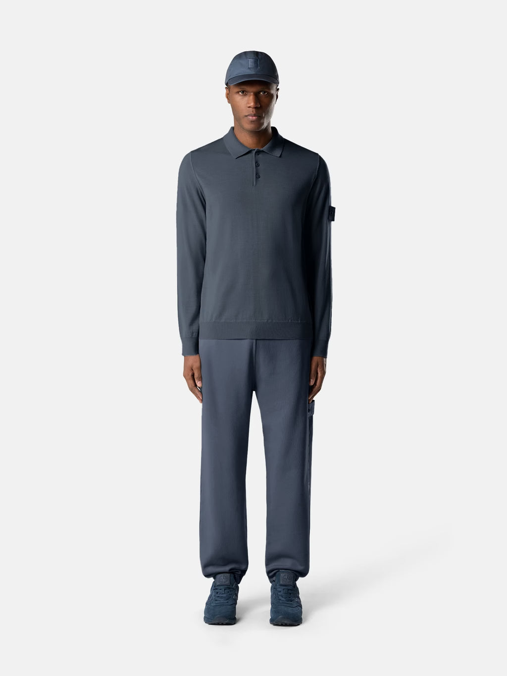 STONE ISLAND - REGULAR-FIT LONG-SLEEVE POLO WITH RIBBED TRIMS
