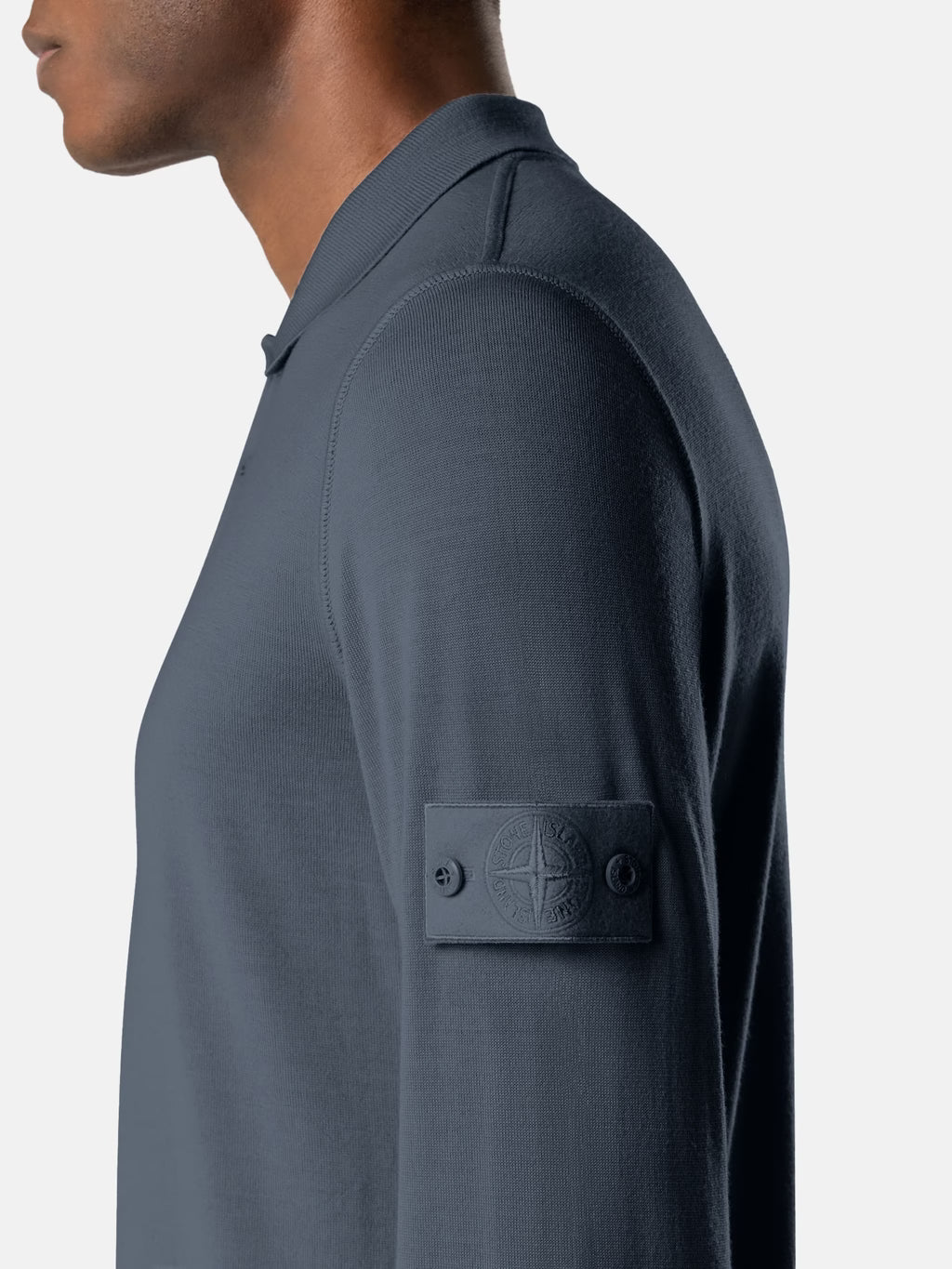STONE ISLAND - REGULAR-FIT LONG-SLEEVE POLO WITH RIBBED TRIMS