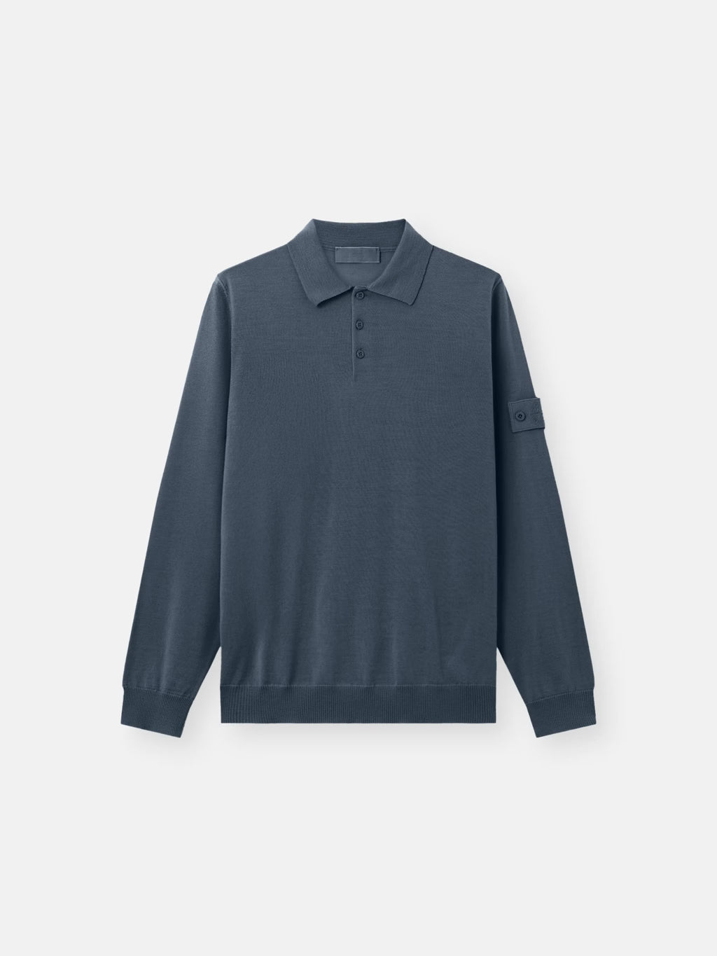 STONE ISLAND - REGULAR-FIT LONG-SLEEVE POLO WITH RIBBED TRIMS
