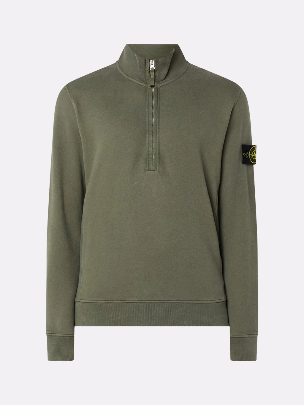 STONE ISLAND - SWEATER MET HALVE RITS EN LOGO