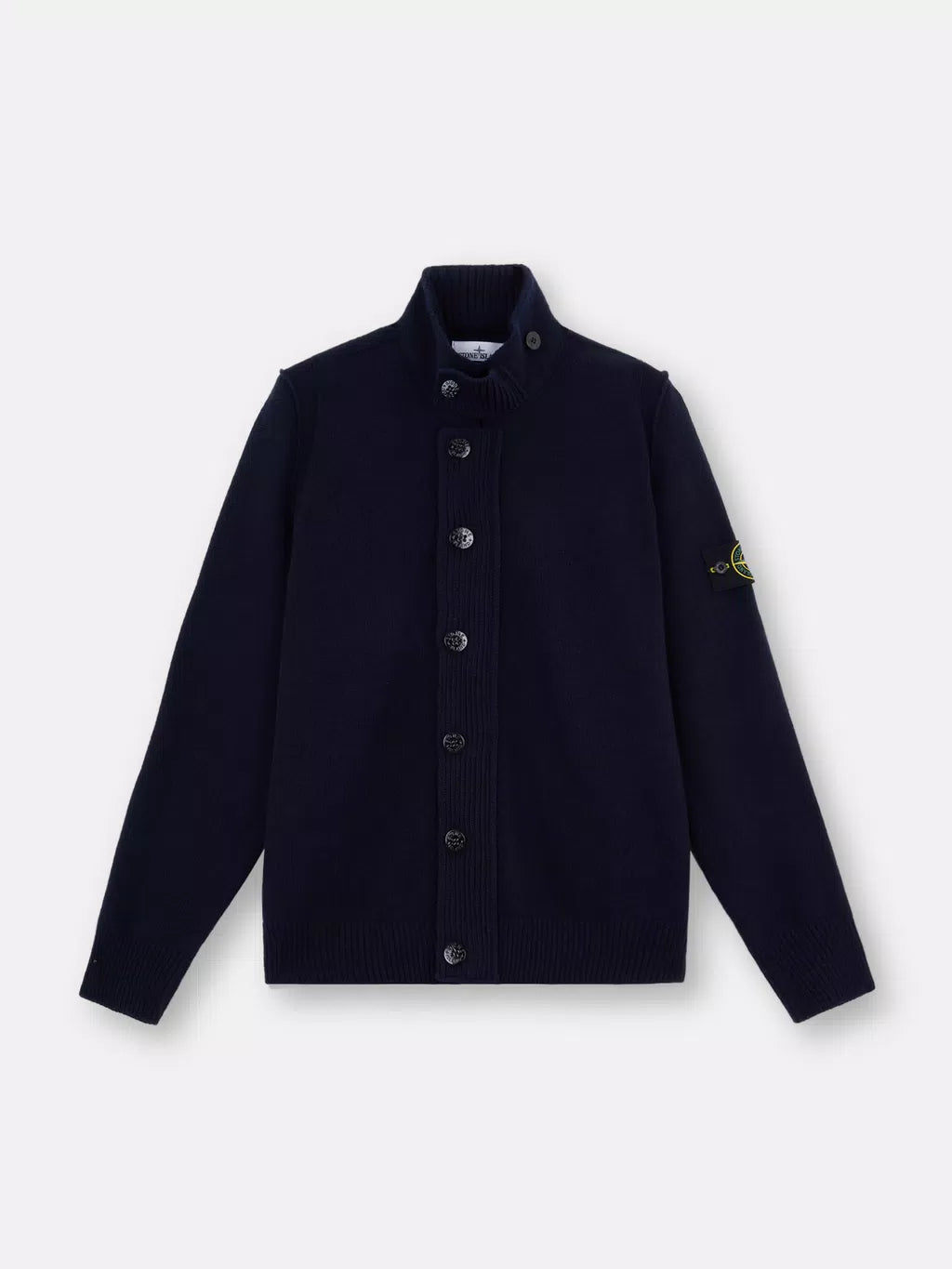 STONE ISLAND - LAMBSWOOL Vest met volledige ritssluiting en knopen