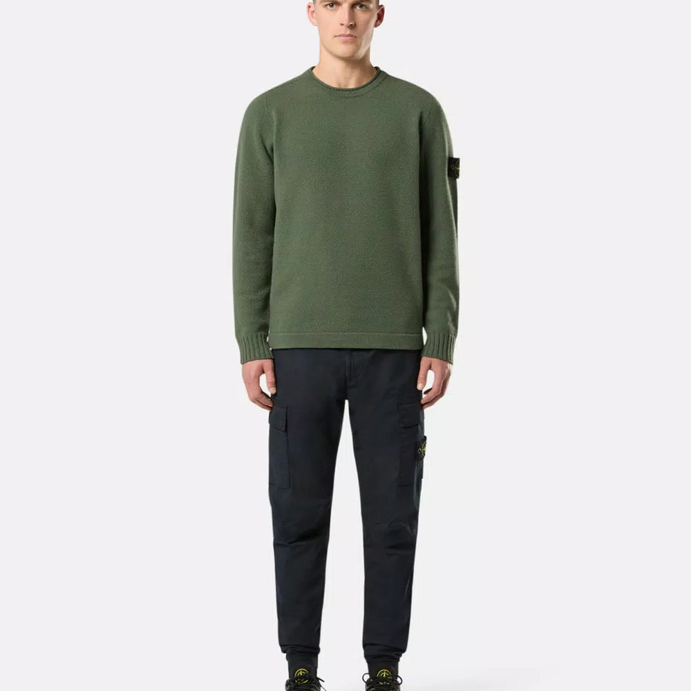 STONE ISLAND - Sweater met ronde hals en geribde details