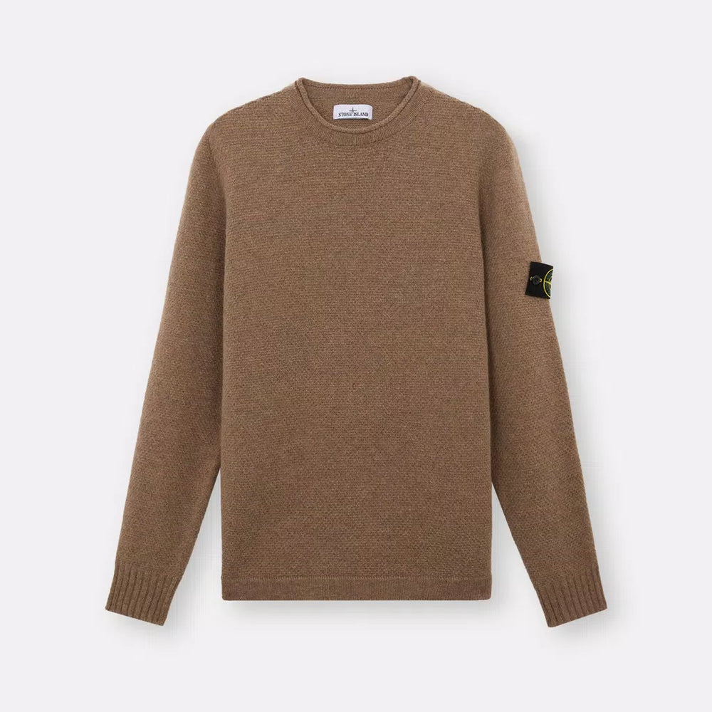 Stone Island - LAMBSWOOL Ronde hals trui met geribde details