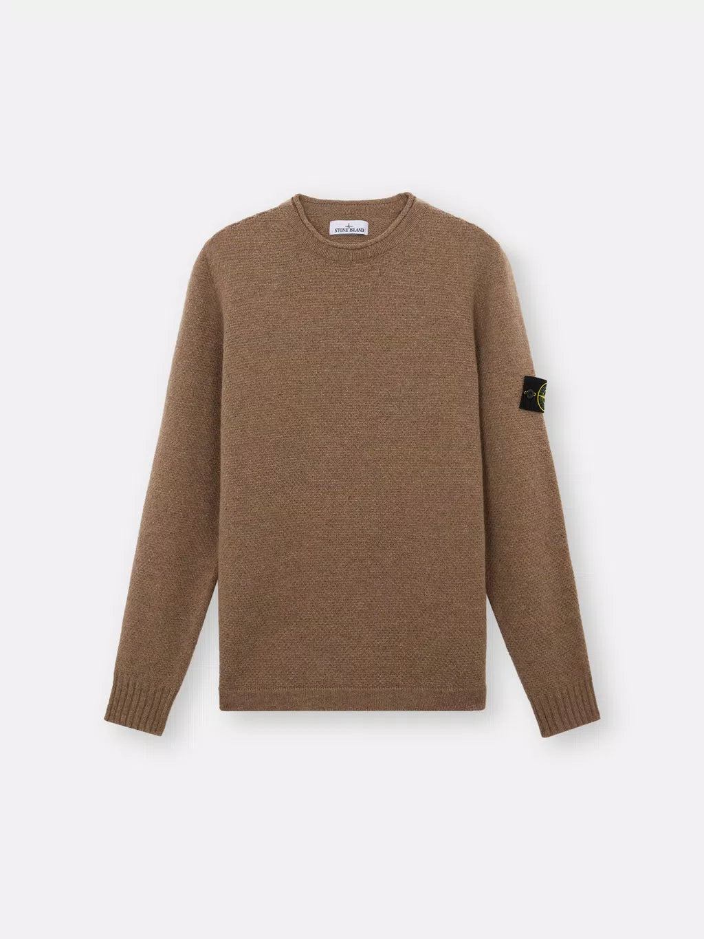 Stone Island - LAMBSWOOL Ronde hals trui met geribde details