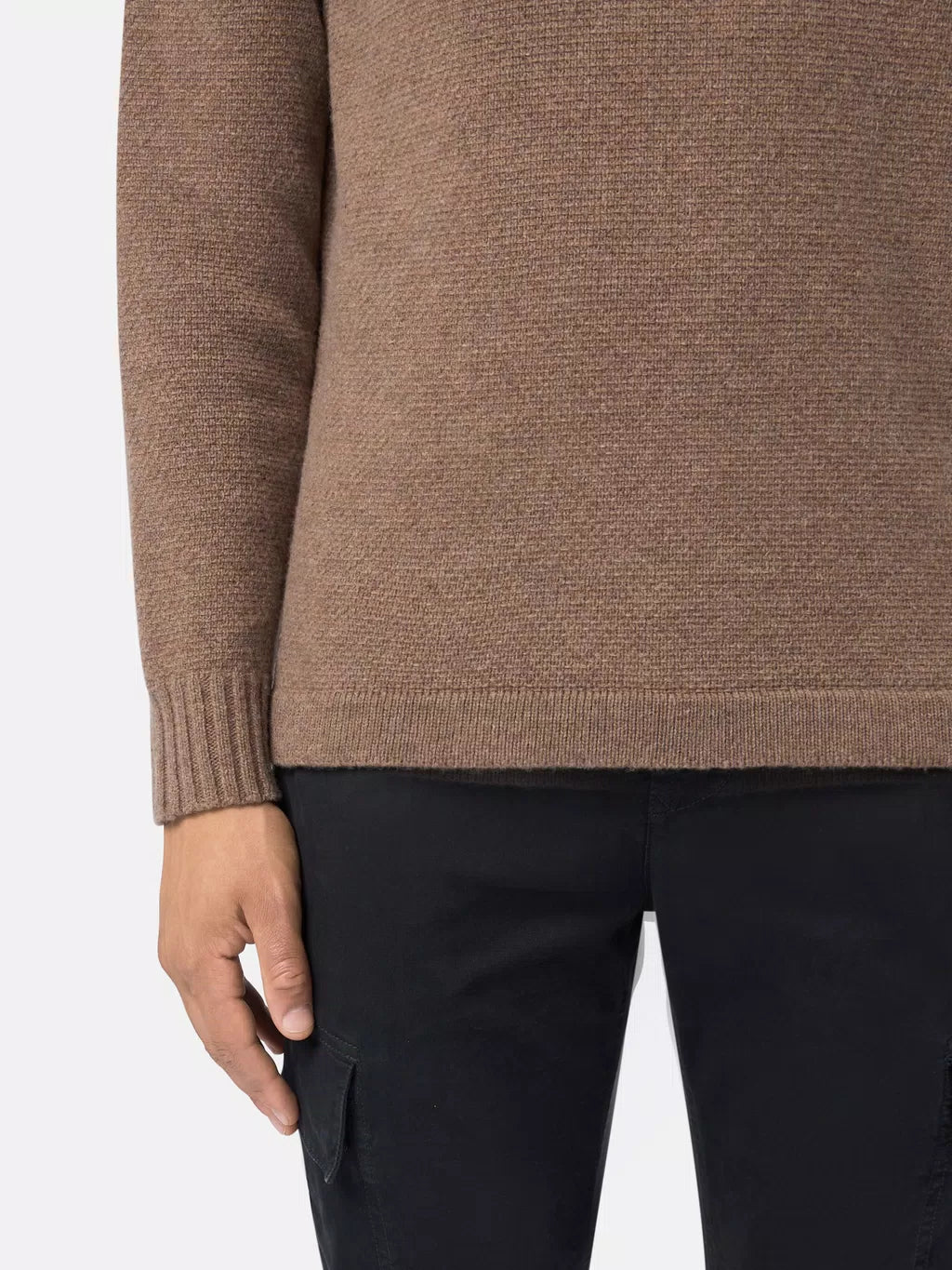 Stone Island - LAMBSWOOL Ronde hals trui met geribde details
